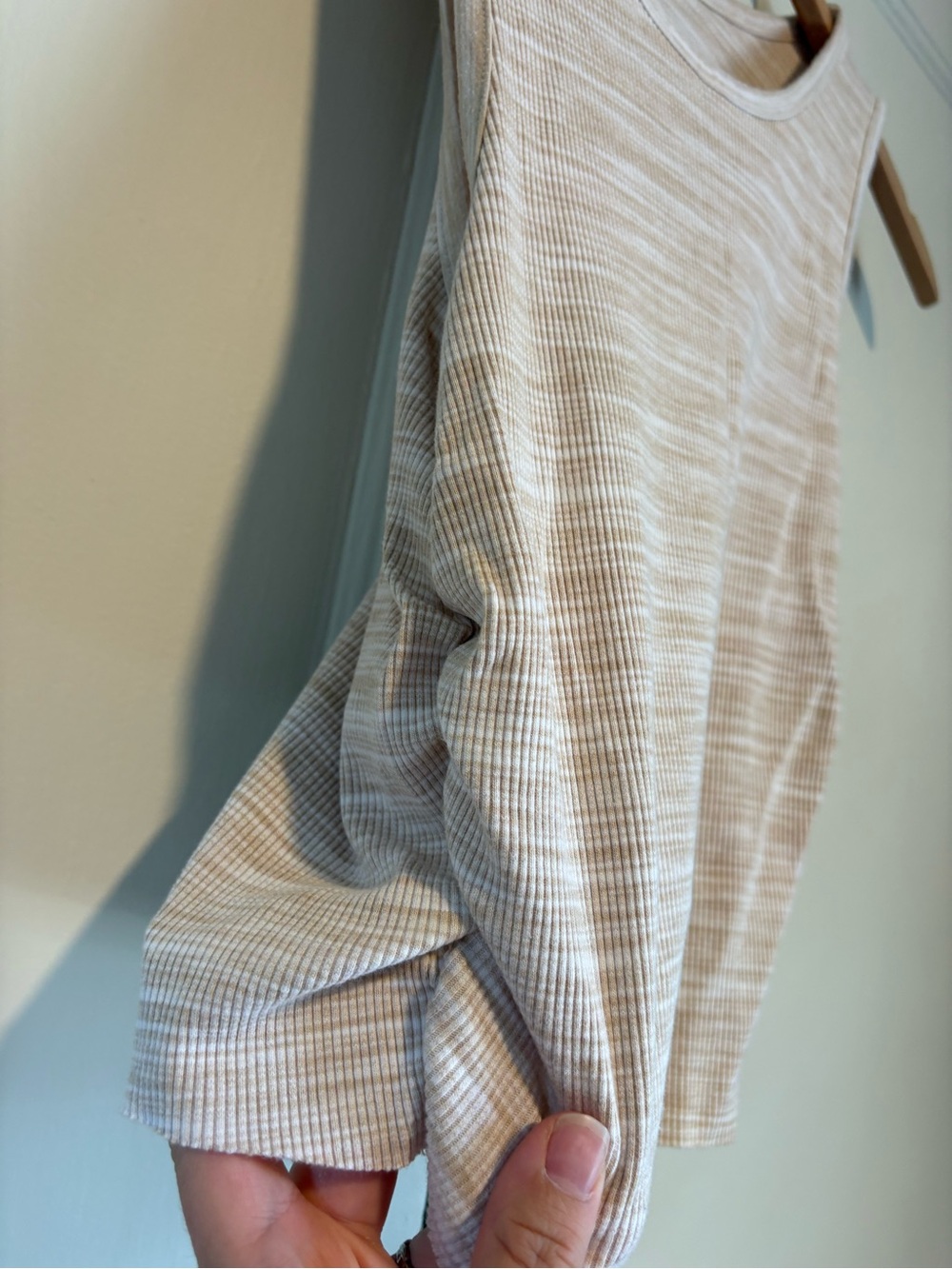 Aerie Oatmeal Ribbed Cropped Tank - Picture 3 of 4